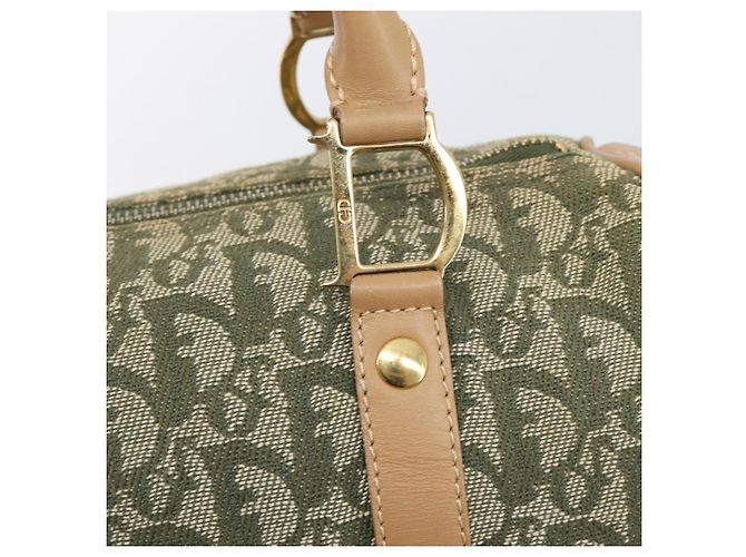 Christian Dior Trotter Canvas Hand Bag Khaki Gold Tone - vista 18