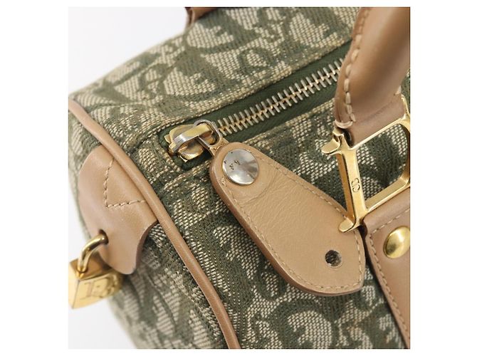 Christian Dior Trotter Canvas Hand Bag Khaki Gold Tone - vista 19