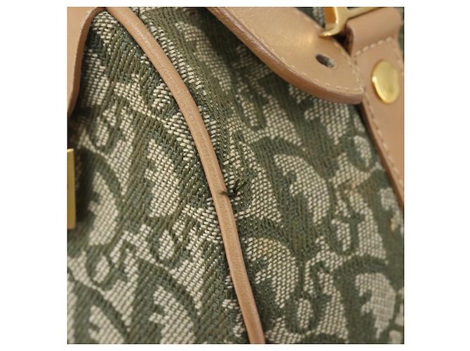 Christian Dior Trotter Canvas Hand Bag Khaki Gold Tone - vista 20