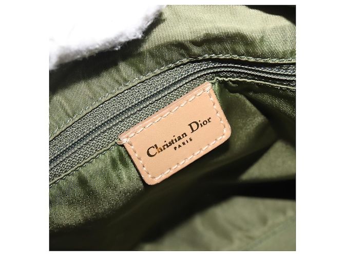 Christian Dior Trotter Canvas Hand Bag Khaki Gold Tone - vista 22