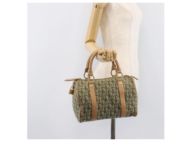 Christian Dior Trotter Canvas Hand Bag Khaki Gold Tone - vista 28