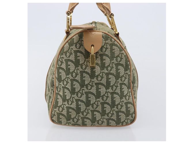 Christian Dior Trotter Canvas Hand Bag Khaki Gold Tone - vista 4