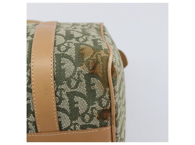 Christian Dior Trotter Canvas Hand Bag Khaki Gold Tone - vista 6