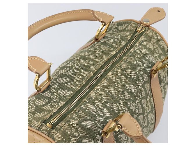 Christian Dior Trotter Canvas Hand Bag Khaki Gold Tone - vista 7