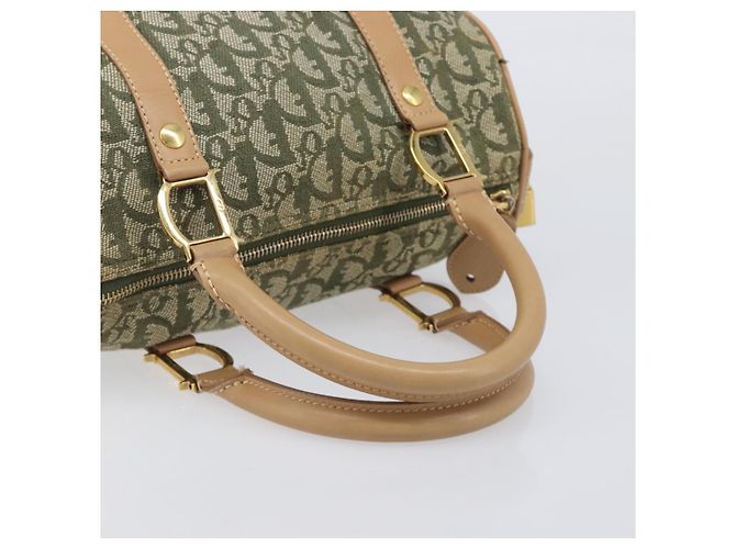 Christian Dior Trotter Canvas Hand Bag Khaki Gold Tone - vista 9
