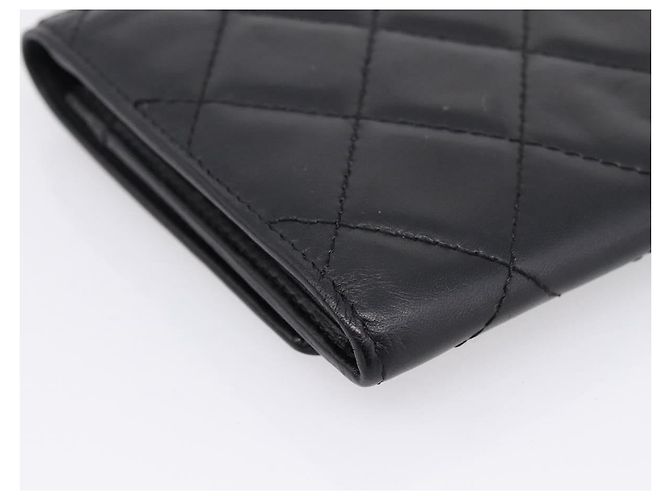 CHANEL Matelasse Wallet Leather Black Gold CC - vista 16