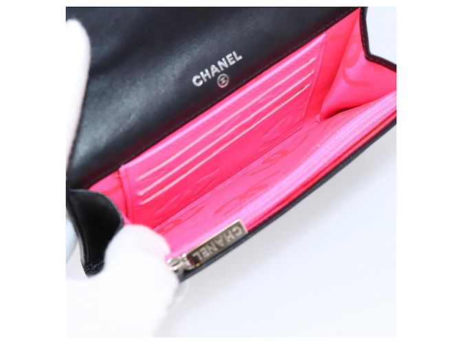 CHANEL Matelasse Wallet Leather Black Gold CC - vista 18