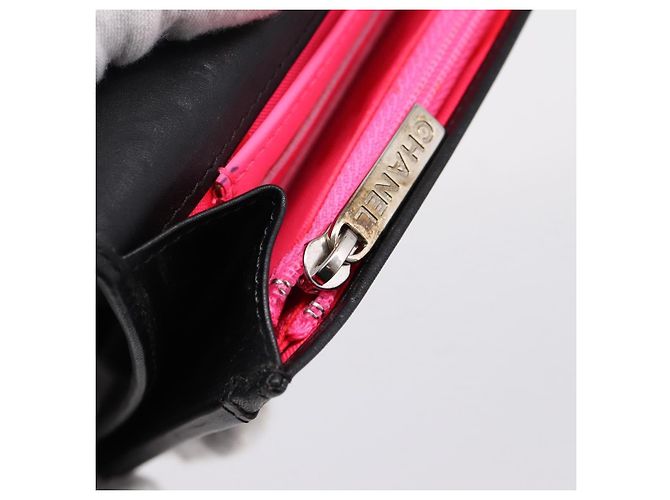 CHANEL Matelasse Wallet Leather Black Gold CC - vista 19