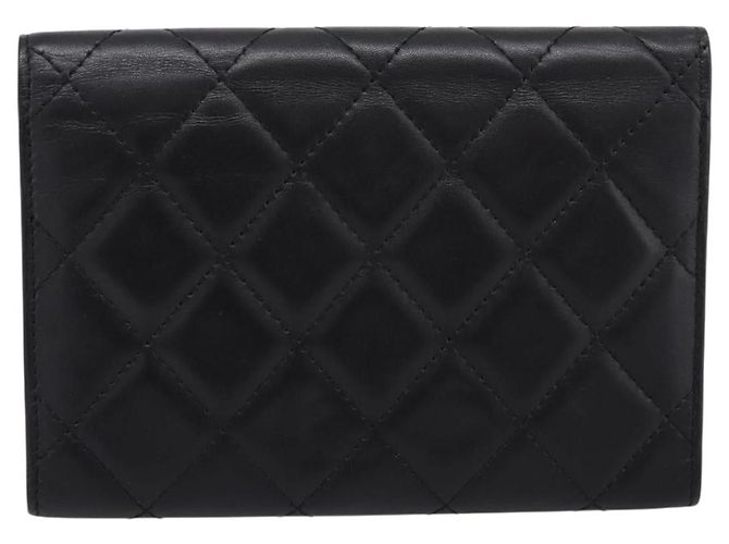 CHANEL Matelasse Wallet Leather Black Gold CC - vista 2