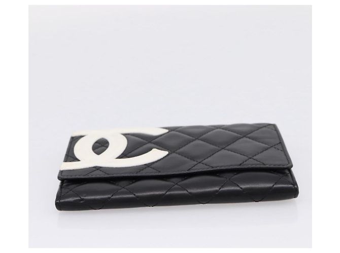 CHANEL Matelasse Wallet Leather Black Gold CC - vista 6