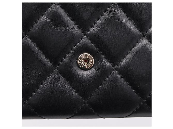 CHANEL Matelasse Wallet Leather Black Gold CC - vista 9