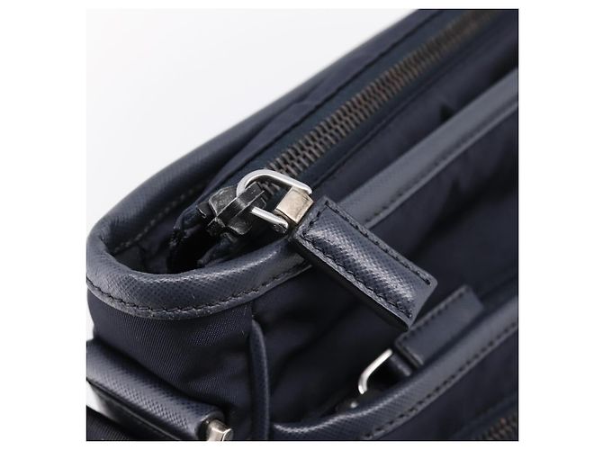 PRADA Shoulder Bag Nylon Navy Silver - vista 18