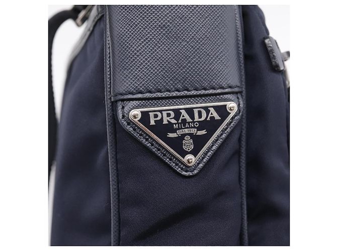 PRADA Shoulder Bag Nylon Navy Silver - vista 19
