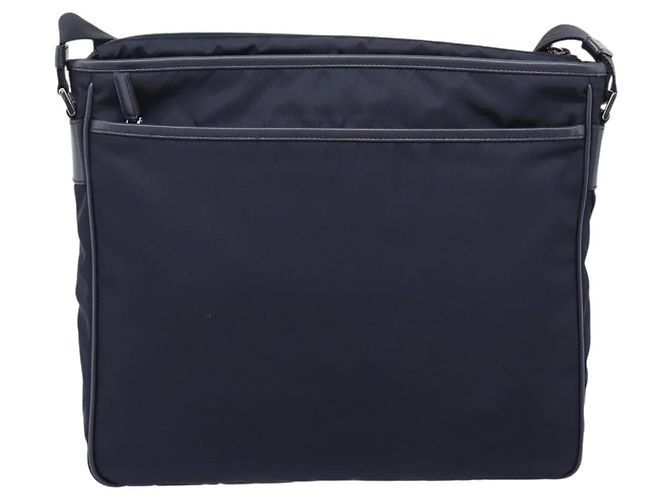 PRADA Shoulder Bag Nylon Navy Silver - vista 2