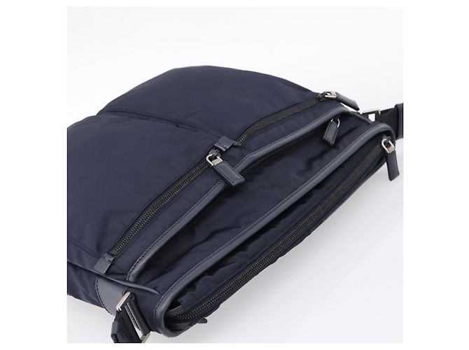 PRADA Shoulder Bag Nylon Navy Silver - vista 6