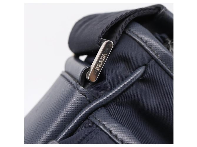 PRADA Shoulder Bag Nylon Navy Silver - vista 9