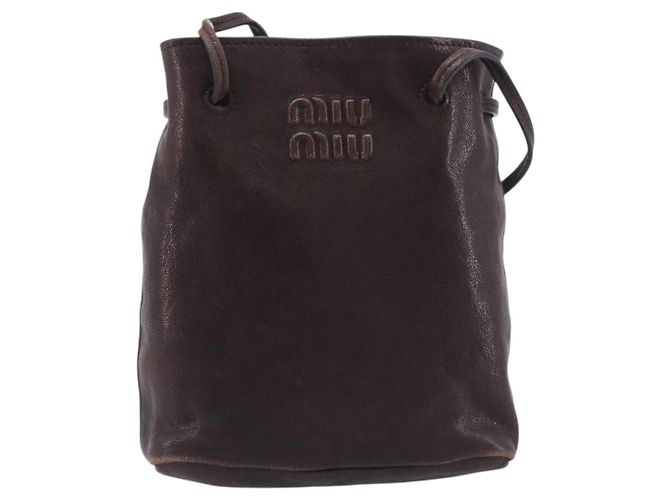 Miu Miu Shoulder Bag Leather Brown - vista 13