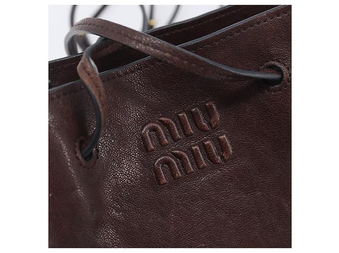 Miu Miu Shoulder Bag Leather Brown - vista 19