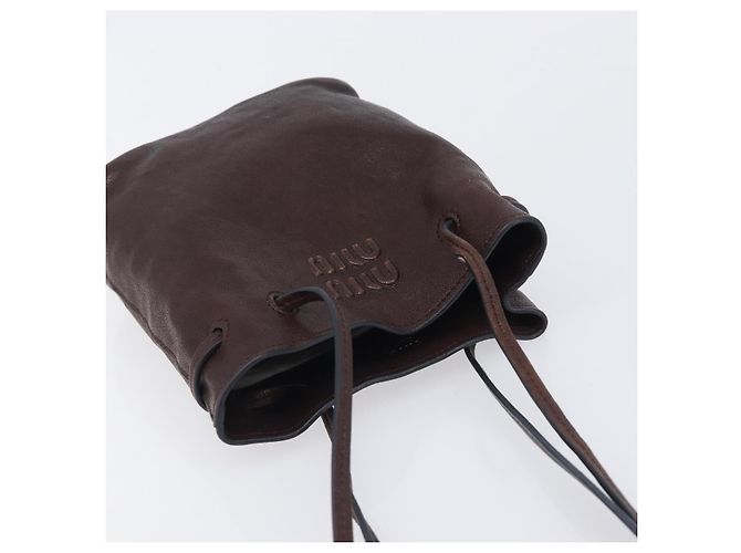 Miu Miu Shoulder Bag Leather Brown - vista 6