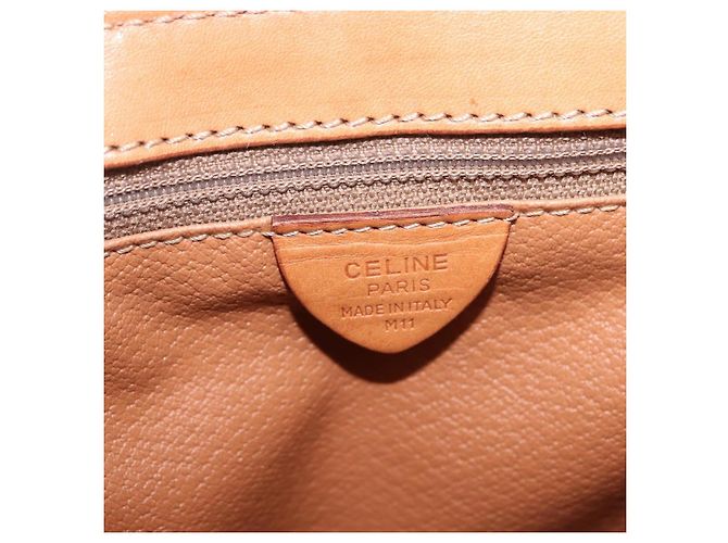 Céline CELINE Macadam Canvas Shoulder Bag PVC Leather Brown Gold - vista 12