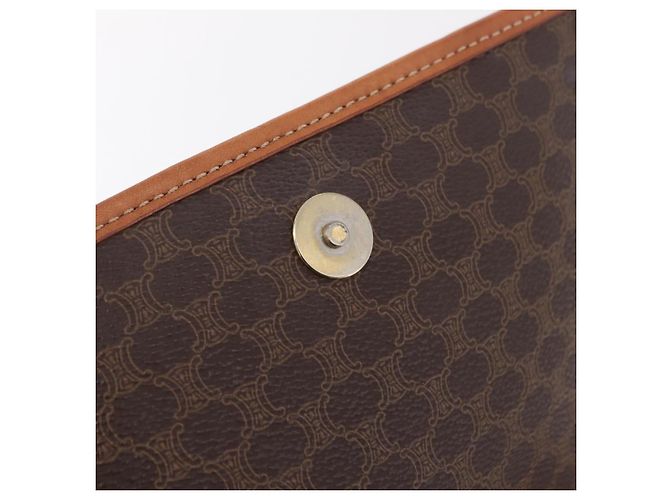 Céline CELINE Macadam Canvas Shoulder Bag PVC Leather Brown Gold - vista 21