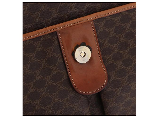 Céline CELINE Macadam Canvas Shoulder Bag PVC Leather Brown Gold - vista 22