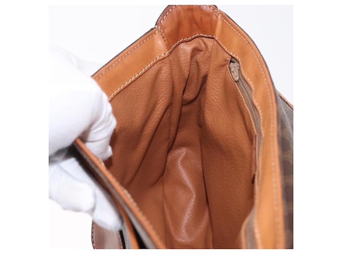 Céline CELINE Macadam Canvas Shoulder Bag PVC Leather Brown Gold - vista 24