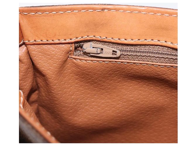 Céline CELINE Macadam Canvas Shoulder Bag PVC Leather Brown Gold - vista 25