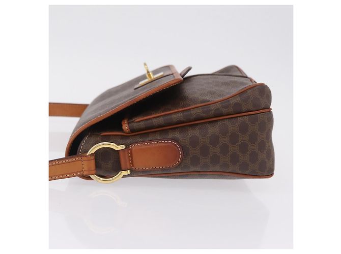 Céline CELINE Macadam Canvas Shoulder Bag PVC Leather Brown Gold - vista 4