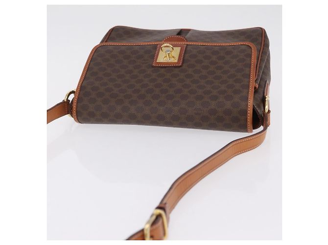 Céline CELINE Macadam Canvas Shoulder Bag PVC Leather Brown Gold - vista 6