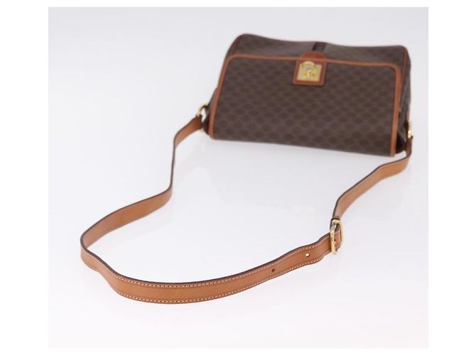 Céline CELINE Macadam Canvas Shoulder Bag PVC Leather Brown Gold - vista 7