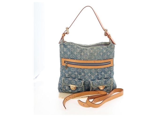 LOUIS VUITTON Monogram Denim Buggy GM Shoulder Bag Blue M95048 LV - vista 12