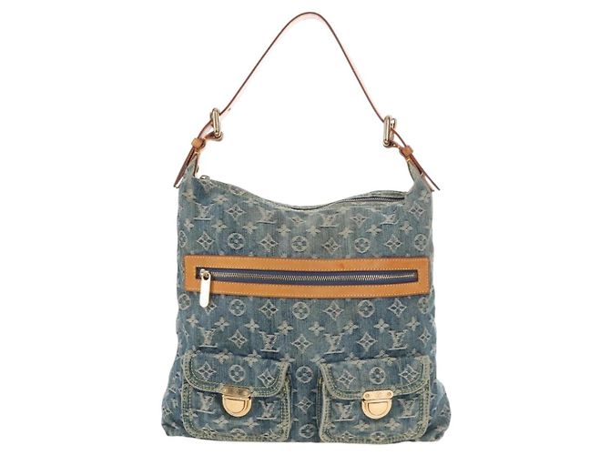 LOUIS VUITTON Monogram Denim Buggy GM Shoulder Bag Blue M95048 LV - vista 13