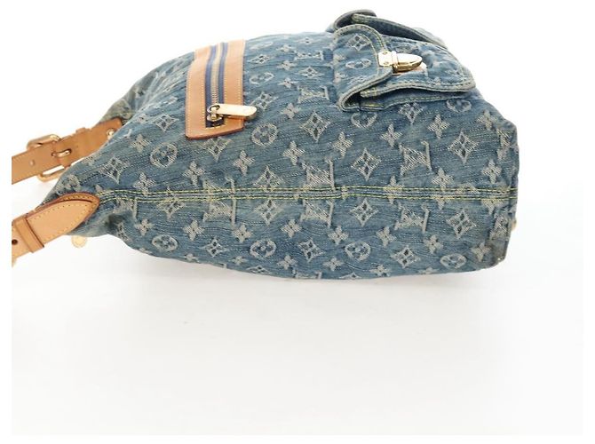 LOUIS VUITTON Monogram Denim Buggy GM Shoulder Bag Blue M95048 LV - vista 3