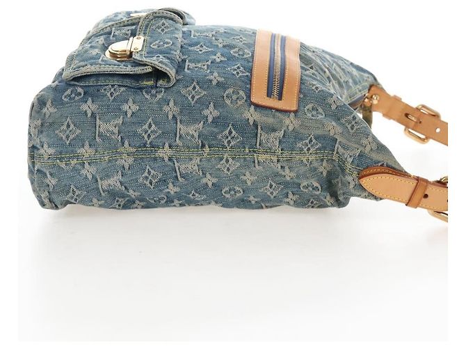 LOUIS VUITTON Monogram Denim Buggy GM Shoulder Bag Blue M95048 LV - vista 4