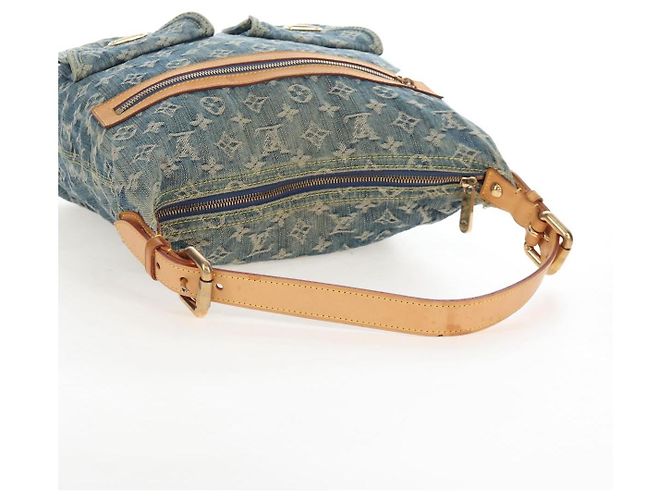 LOUIS VUITTON Monogram Denim Buggy GM Shoulder Bag Blue M95048 LV - vista 7