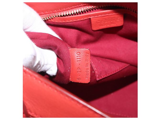 Céline CELINE Luggage Nano Shopper Hand Bag Leather 2way Red Gold - vista 12