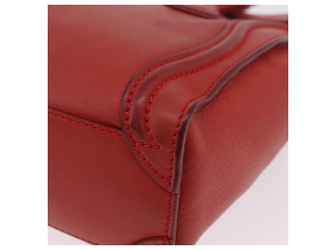 Céline CELINE Luggage Nano Shopper Hand Bag Leather 2way Red Gold - vista 21