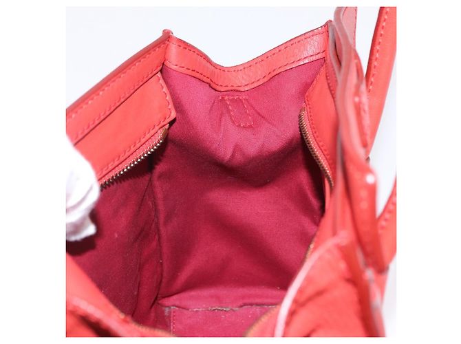 Céline CELINE Luggage Nano Shopper Hand Bag Leather 2way Red Gold - vista 26