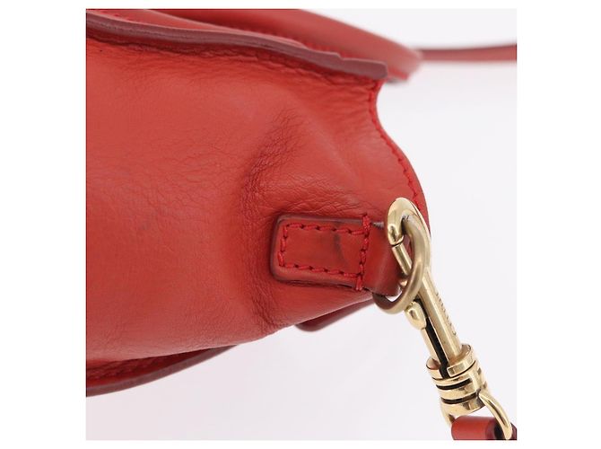 Céline CELINE Luggage Nano Shopper Hand Bag Leather 2way Red Gold - vista 4