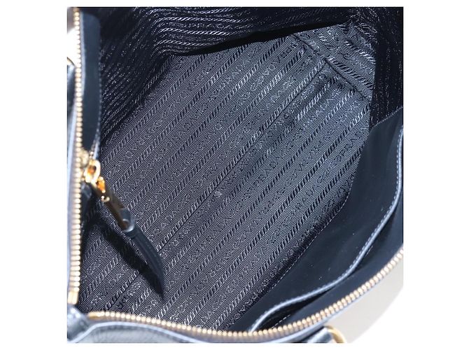 PRADA Hand Bag Leather 2way Black Gold - vista 10