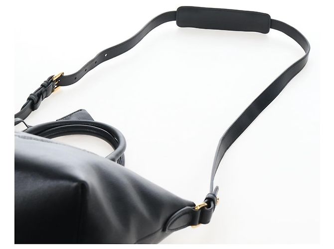 PRADA Hand Bag Leather 2way Black Gold - vista 17