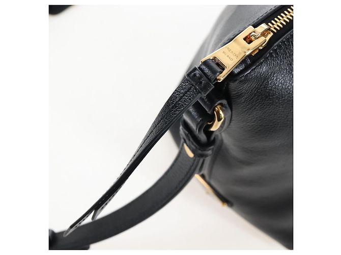 PRADA Hand Bag Leather 2way Black Gold - vista 23