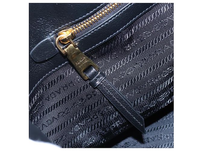 PRADA Hand Bag Leather 2way Black Gold - vista 28