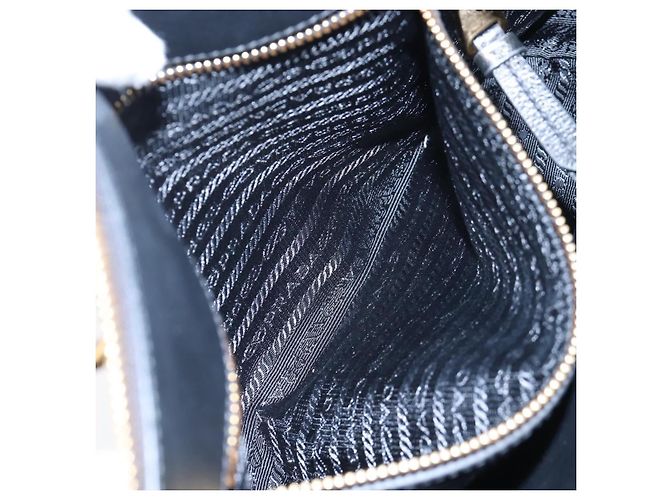 PRADA Hand Bag Leather 2way Black Gold - vista 29