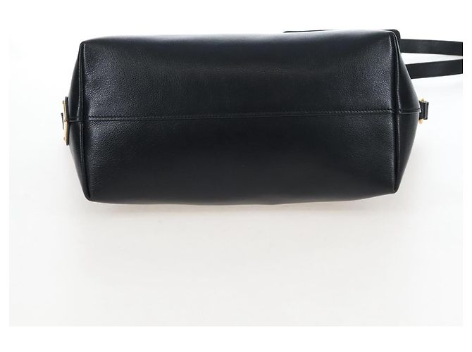 PRADA Hand Bag Leather 2way Black Gold - vista 5
