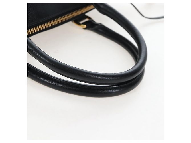 PRADA Hand Bag Leather 2way Black Gold - vista 7