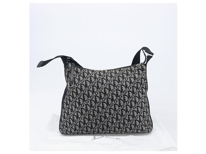 Christian Dior Trotter Canvas Shoulder Bag Gray Silver - vista 12