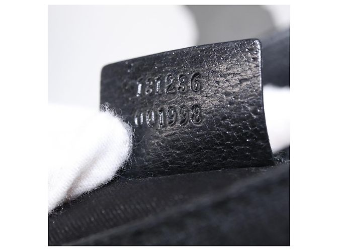 GUCCI GG Canvas Waist Bag Black Silver 131236 - vista 12