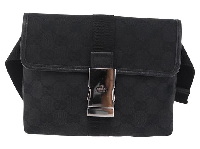 GUCCI GG Canvas Waist Bag Black Silver 131236 - vista 13